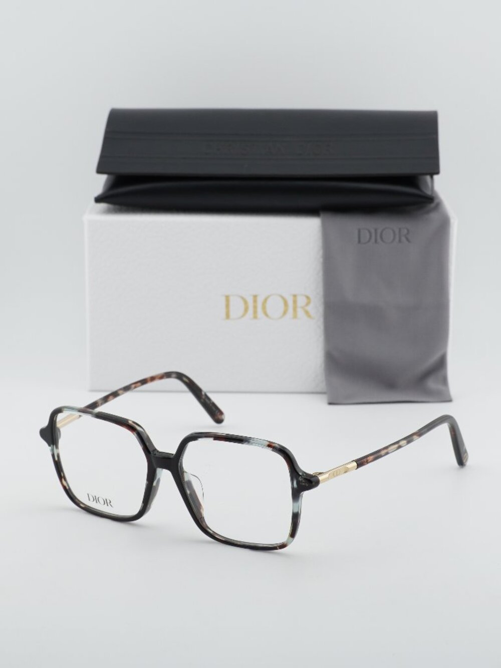 Dior DIOR MINI CD O S2F 2800 Square Eyeglasses 53mm - Havana / Blue